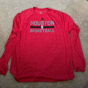 Houston Rockets adidas mens large long sleeve shooting shirt. Climalite nba